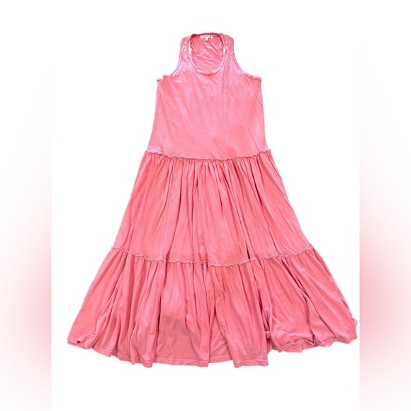 Anthropologie Sundry Pink Tiered Racerback Dress Size 0/ US Extra Small - Picture 2 of 9
